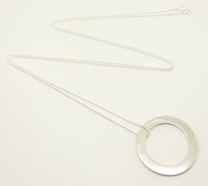 Image of STERLING SILVER 1 INCH WASHER PENDANT NECKLACE