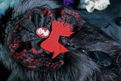 Image of Red and Black lace cameo hair fascinator