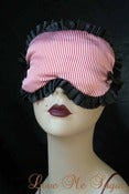Image of Nautical inspired Sleep mask - Mélisande - red stripes black trim