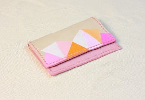 Image of Pink Color Painted (Triangle Pattern) Name Card Holder