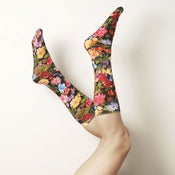 Image of Black Floral Stockings