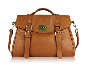 Image of Tan Faux Leather Satchel
