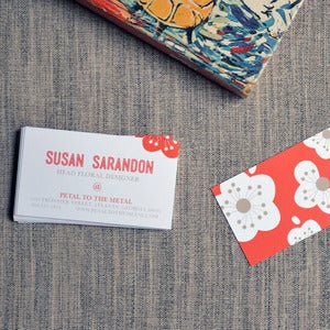 Image of Red Flowers Calling Cards