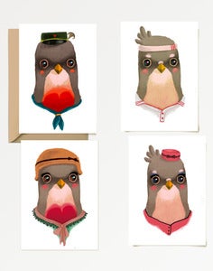 Image of CARD SET "Uccellini" | 4 pcs