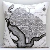 Image of Vintage WASHINGTON, DC Map Pillow, Made to Order 18" x18" Cover