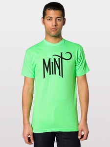 Image of Men's American Apparel Logo Tee - Black on Neon Green