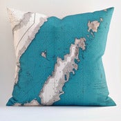 Image of Vintage DOOR COUNTY, WI Map Pillow, Made to Order 18" x18" Cover