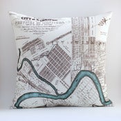 Image of Vintage WINNIPEG, CA Map Pillow, Made to Order 18" x18" Cover