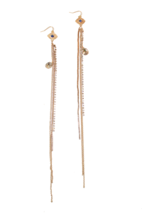 Image of Evil Eye Fringe Earrings