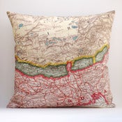 Image of Vintage NEPAL BHUTAN #2 Map Pillow, Made to Order 18" x18" Cover
