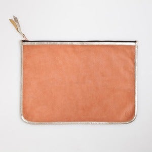 Image of LARGE CLUTCH-Peach & Platinum