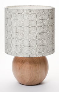 Image of lineal floral bedside ball lamp mid grey