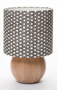 Image of hand drawn hex bedside ball lamp