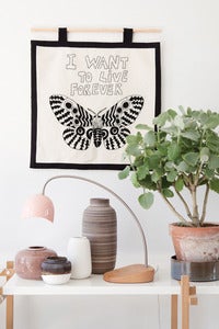 Image of My Embroidery Kit - Moth with black floss color