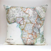 Image of Vintage AFRICA 18"x18" Map Pillow Cover