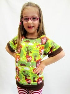 Image of Dolman tee unisex sewing pattern (18m/2T, 3T/4T, 5Y/6Y, 7Y/8Y) - PDF