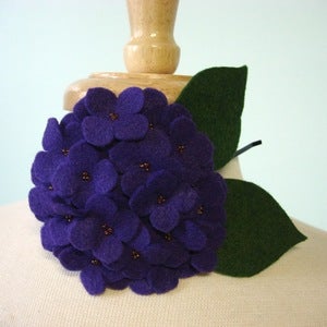 Image of large hydrangea // violet headband