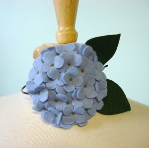 Image of large hydrangea // pale periwinkle headband