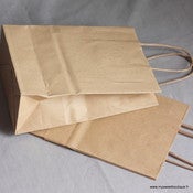 Image of Sacs de transport kraft ou blanc à poignées en corde - 3 tailles