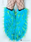 Image of Spiked fluffies uv turquoise/lime