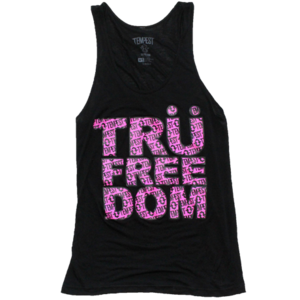 Image of Tru Freedom Unisex Tank (Black/Neon Pink) 