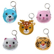 Image of ANIMAL FACED KEY CHAIN COIN PURSE