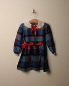 Image of SALE c. 1980s checked ribbon belt dress