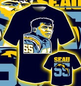 Image of Junior Seau(NFL legend) obey style tribute shirt