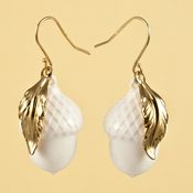 Image of Vintage Lucite Acorn Charm Earrings