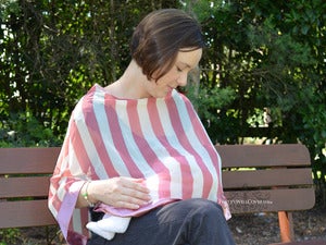 Image of Pretty Well Covered Coral Breastfeeding Coverlet / Maternity Top / Nursing Cover