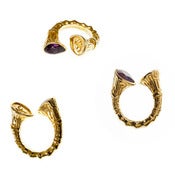 Image of 18ct gold plated Bamboo horn ring