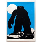 Image of 'Yeti Over Mount Fuji [cyan version]' SOLD OUT