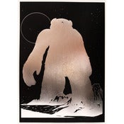Image of 'Yeti Over Mount Fuji (silver foil)' SOLD OUT