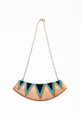 Image of Geometric triangle bib necklace - Blue