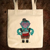 Image of The Monkey Drummer - Natural Tote Bag