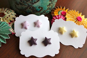 Image of You're A Star Earrings // Purples and Ivory
