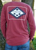 Image of Comfort Colors Red Flag Long Sleeve Tee
