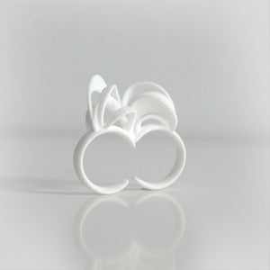Image of Ribbon Double Ring White