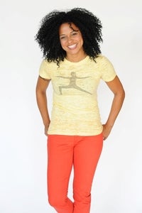 Image of yoga - burnout t-shirt - yellow
