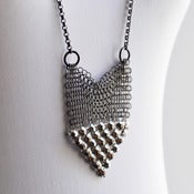 Image of Silver Stud Mesh Arrow Necklace