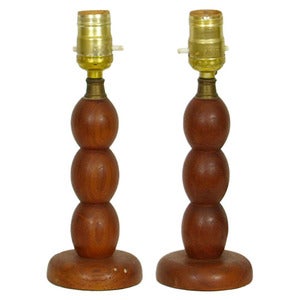 Image of Small Teak Ball Lamps