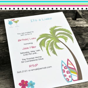 Image of Luau Party Invitations for Birthday or Any Occasion