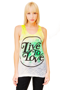 Image of Yellow/Green/Blue Dyed Logo Tank