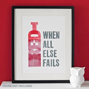 Image of Red Wine Letterpress print
