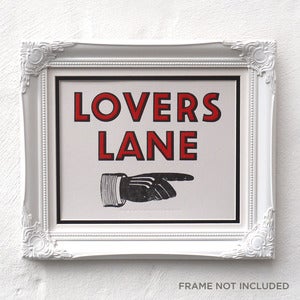 Image of Lovers Lane Letterpress Sign