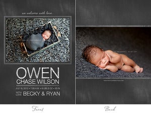 Image of Simply Clean Birth Announcement Template 1