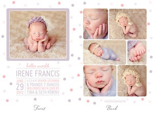 Image of Simply Clean Birth Announcement Template 3