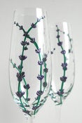Image of Lavender Wedding Toasting Flutes-Set of 2 Personalized Champagne Flutes