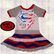 Image of **SOLD OUT** Superman / Supergirl Red, White, and Blue Dress - size 5/6
