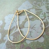 Image of Simple Classic Golden Hoops - medium gold filled earrings